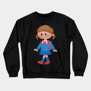 School Girl Kawaii Cute Blue Uniform Crewneck Sweatshirt